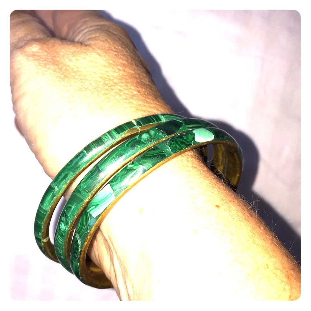 African Malachite Bangles